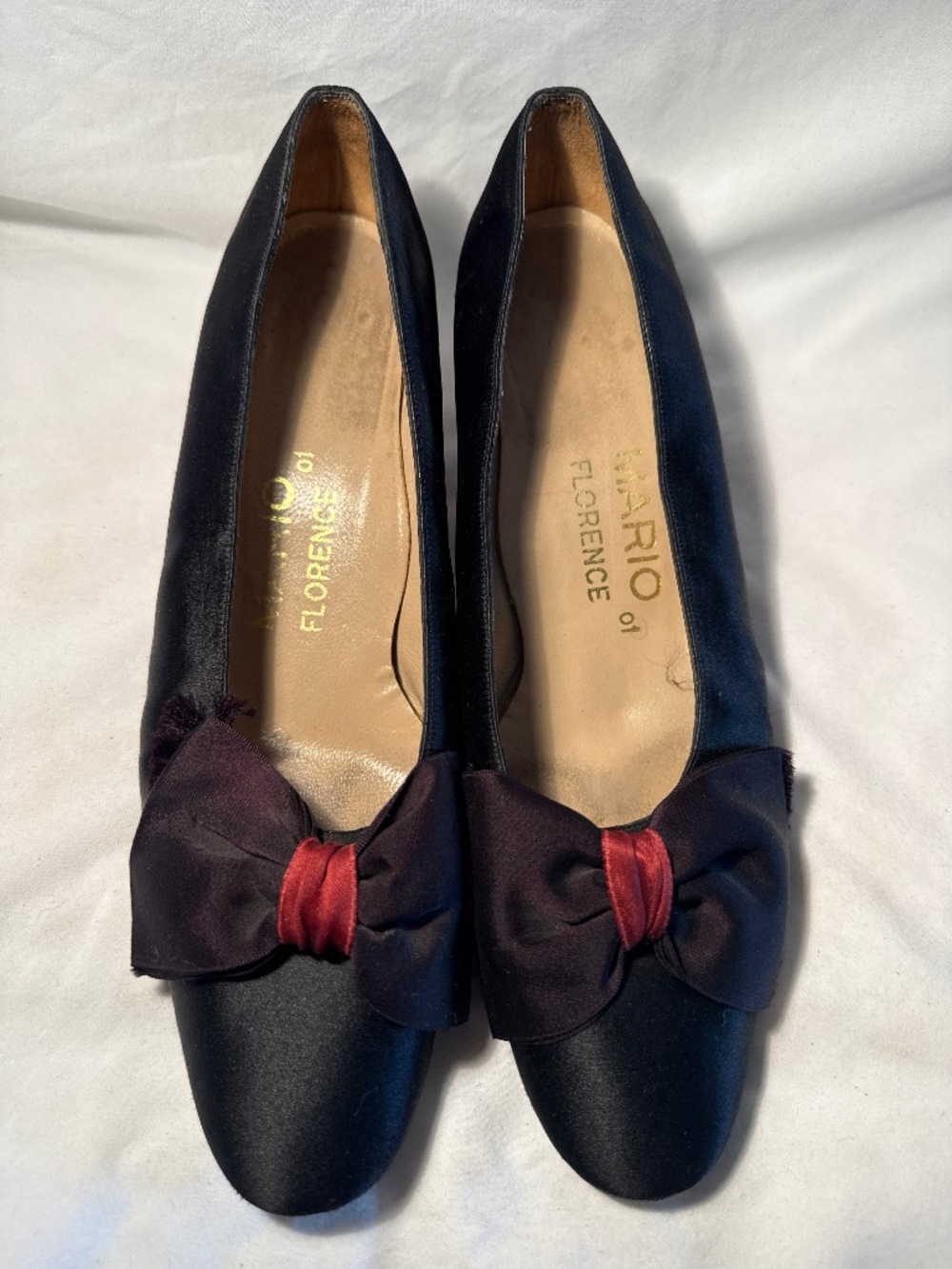Vintage Mario of Florence Satin Bow Heels Size 39